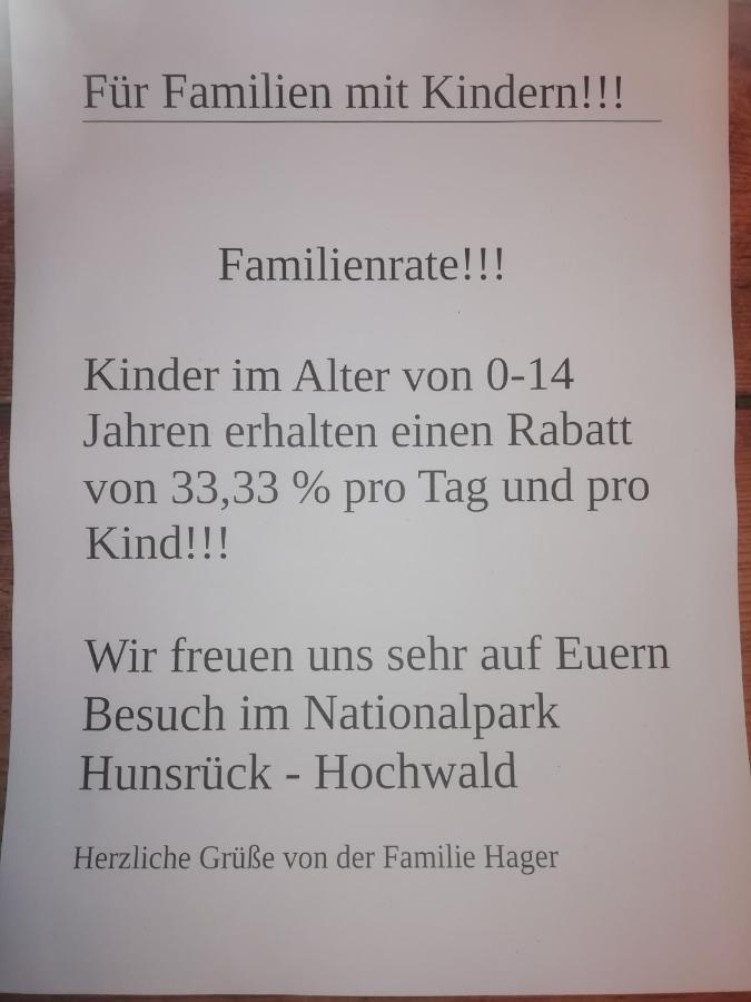 Allenbach 4 Sterne Ferienhaus Ambiente Hagerヴィラ エクステリア 写真